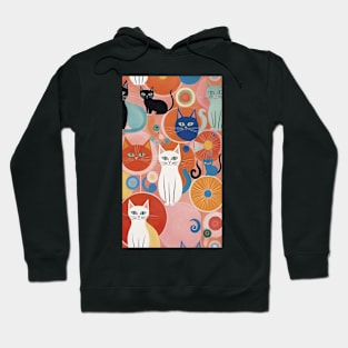 Hilma af Klint's Abstract Cat Reverie: Whimsical Harmony Hoodie